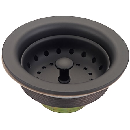 Olympia Faucets Stainless Steel Duo Basket Strainer in Matte Black ACS-300100-MB